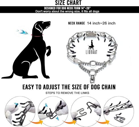 LionWay Dog Chain Collar with Quick Pelease Buckle Silver Dog Training Collars No Pull Martingale Collar Stainless Steel Metal Chain Collar for Large Medium Small Breeds Dogs in Kuwait
