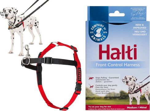 HALTI Front Control Harness, Size Medium, Bestselling Professional Dog Harness to Stop Pulling on the Lead, Easy to Use, Anti-Pull Training Aid, Front Leading No Pull Harness for Medium Dogs in Kuwait