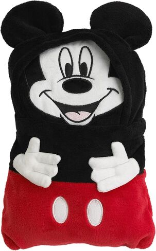 Disney Mickey Mouse Funhouse Crew Black and Red Super Soft Plush Character Toddler Blanket in Saudi Arabia