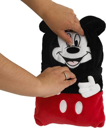 Disney Mickey Mouse Funhouse Crew Black and Red Super Soft Plush Character Toddler Blanket in Saudi Arabia