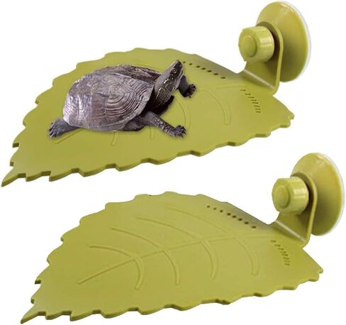 Hamiledyi 2Pcs Turtles Basking Platform,Reptile Ramp,Turtle Dock,Brazilian Tortoise Accessories,Aquarium Float Decoration,Leaf Shape for Aquatic Turtles Large in Saudi Arabia