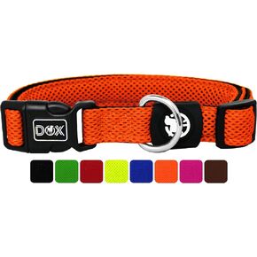 DDOXX Airmesh Dog Collar - Strong and Adjustable Collars Dogs - XS (Orange) in Kuwait