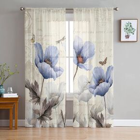 Ocean Beach Theme Sheer Curtains 72 Inch Length 2 Panels Set for Living Room/Bedroom, Tropical Sea Sky View Beach House Theme Semi Curtain Sheers Drapes Rod Pocket Curtains Window Treatment Set in Kuwait