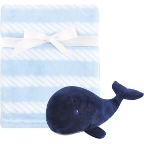 Hudson Baby Unisex Baby Plush Blanket, Security Blanket and Toy Set, Boy Whale, One Size in Kuwait