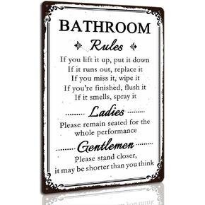 Funny Restroom Sign Just Wash Your Hands Vintage Metal Aluminum Signs All Genders Witches and Aliens Bathroom Door Sign for Toilet Home Wall Decor 8 x 12 Inch in Kuwait