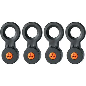 Hand Tool Attachment Slips, Easy Slide On Design, Connects to Tool Lanyards, Squids 3740, Variety Pack, 4-Pack,Black & Orange