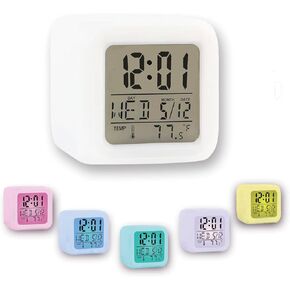 ساعة منبه رقمية للأطفال، إعداد سهل للاستيقاظ، ساعة منبه للأطفال الأولاد والبنات والطلاب، منبه رقمي كبير لعرض الوقت والتاريخ مع قيلولة بعد الظهر، ساعة منبه مكعبة متوهجة ليلية LED مع ضوء in Kuwait