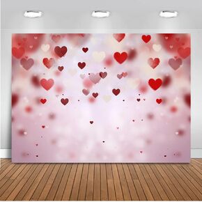 Mocsicka Valentine's Day Backdrop 7x5ft Red Heart Decoration Photography Backdrops Photo Background for Galentine's Day Photo Props Video Photography Backdrops Props in Saudi Arabia