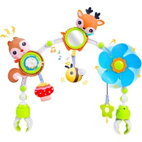Koty Baby Stroller Arch Toy,Baby Crib Mobile Musical Toys, Car Seat Toy for Bouncer, Newborns Sensory Activity Arch Toys, Adjustable Travel toy for Bouncers, Car Seat & Pram Toy 0-24 Months (Elephant)