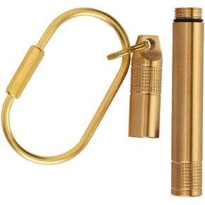 علبة حبوب الدواء Alomejor حامل زجاجات من النحاس مع حلقة مفاتيح صغيرة لتخزين السجائر الطبية للتخييم والسفر in Kuwait