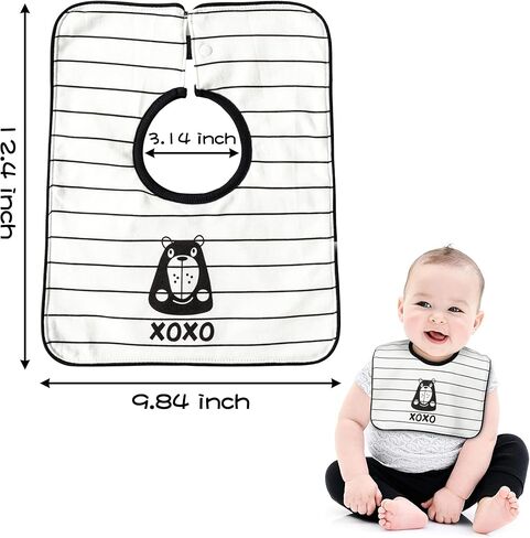 3 قطع من Zainpe مرايل تغذية قطنية من قطن الموسلين للطفل الدب البطريق مريلة رقبة محايدة ناعمة وماصة قابلة للغسل في الغسالة، ملابس التجشؤ للجنسين من عمر 0 ​​إلى 36 شهرًا للأطفال حديثي الولادة ويسيل لعابهم in Kuwait