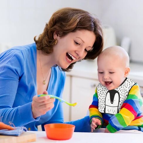 3 قطع من Zainpe مرايل تغذية قطنية من قطن الموسلين للطفل الدب البطريق مريلة رقبة محايدة ناعمة وماصة قابلة للغسل في الغسالة، ملابس التجشؤ للجنسين من عمر 0 ​​إلى 36 شهرًا للأطفال حديثي الولادة ويسيل لعابهم in Kuwait