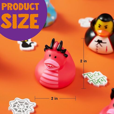 JOYIN 24 PCS Halloween Adorable Floating Rubber Ducks, Halloween Style Design Ducks Toys for Kids Trick or Treat Supplies, Goodie Bag Fillers, Party Favors, Halloween Themed Bathtub Toys in Saudi Arabia