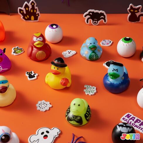 JOYIN 24 PCS Halloween Adorable Floating Rubber Ducks, Halloween Style Design Ducks Toys for Kids Trick or Treat Supplies, Goodie Bag Fillers, Party Favors, Halloween Themed Bathtub Toys in Saudi Arabia