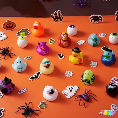 JOYIN 24 PCS Halloween Adorable Floating Rubber Ducks, Halloween Style Design Ducks Toys for Kids Trick or Treat Supplies, Goodie Bag Fillers, Party Favors, Halloween Themed Bathtub Toys in Saudi Arabia