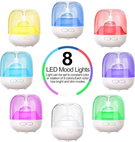 Dukya Essential Oil Diffuser,Colorful Diffusers for Essential Oils, Aromatherapy Diffuser Cool Mist Humidifier with Adjustable Mist Mode,Waterless Auto Off Aroma Diffuser for Bedroom in Kuwait