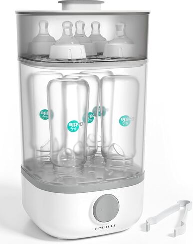 معقم زجاجات الأطفال | Esterilizador de Biberones، مطهر زجاجات صغير الحجم من HAUTURE، معقم سريع بزر واحد للتحكم في زجاجات البخار الكهربائية لزجاجات الأطفال واللهايات وملحقات المضخة in Kuwait