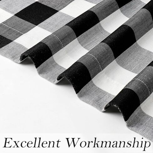 Amzdecor Buffalo Plaid Grommet Curtains 84 Inch Length, Green Semi-Sheer Gingham Check Farmhouse Rustic Textured Curtains Drapery for Living Room Bedroom,2 Panels （40" x 84",Green & White） in Kuwait