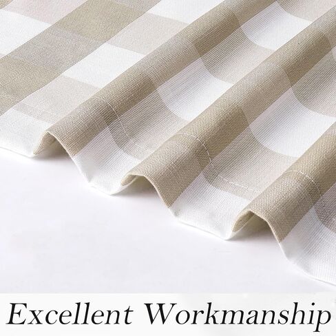 Amzdecor Buffalo Plaid Grommet Curtains 84 Inch Length, Green Semi-Sheer Gingham Check Farmhouse Rustic Textured Curtains Drapery for Living Room Bedroom,2 Panels （40" x 84",Green & White） in Kuwait