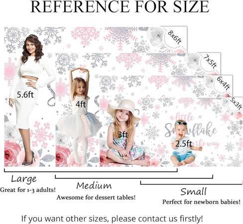 Mocsicka Snowflake Baby Shower Backdrop Winter Wonderland Baby Shower Photography Background Girl Pink Silver Snowflake Winter Baby Shower Backdrops (7x5ft(82x60 inch)) in Saudi Arabia
