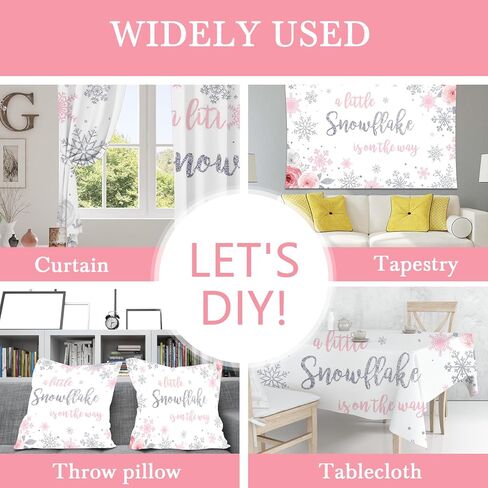 Mocsicka Snowflake Baby Shower Backdrop Winter Wonderland Baby Shower Photography Background Girl Pink Silver Snowflake Winter Baby Shower Backdrops (7x5ft(82x60 inch)) in Saudi Arabia