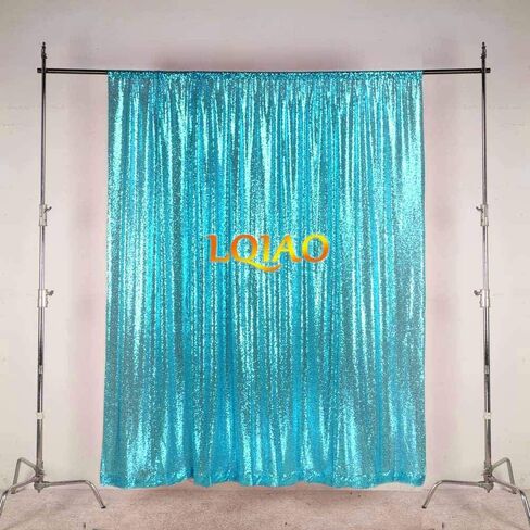 Sequence Backdrop Curtain Panel 2 Pieces 2FTx8FT Apple Green Shimmer Wall for Photo Booth Parties Youbube Wedding Pocket 2x8ft-2Pieces SFC-2x8ft Apple Green 1226 in Saudi Arabia
