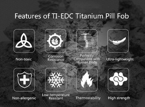 TI-EDC Titanium Pill Holder Keychain Key Ring Pill Container Holds Aspirin Nitroglycerin Nitro Other Medication, Slim Pill Fob for Travel Men in Saudi Arabia