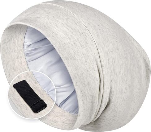 Satin Lined Hair Bonnet for Sleeping, Sleep Cap for Women and Men with Adjustable Strap, Stay On All Night Hair Wrap, Black, Pack of 1 in Saudi Arabia