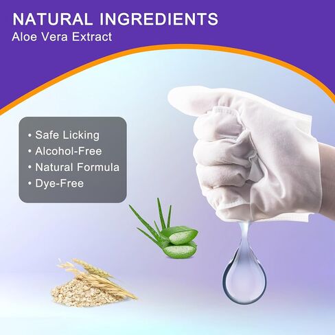 مستلزمات حمام الكلاب من لوباكا، مناديل مبللة للحيوانات الأليفة بدون شطف، قفازات تنظيف وإزالة الروائح الكريهة، قفازات استحمام للحيوانات الأليفة مناديل للعناية اليومية والسفر، لا تسبب الحساسية - 10 قطع in Kuwait