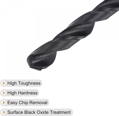 uxcell 6542 High Speed Steel Straight Shank Twist Jobber Drill Bit, Fully Ground Black Oxide Drill Bits 9.2mm Drill Diameter 125mm Total Length 1 Pcs in Saudi Arabia