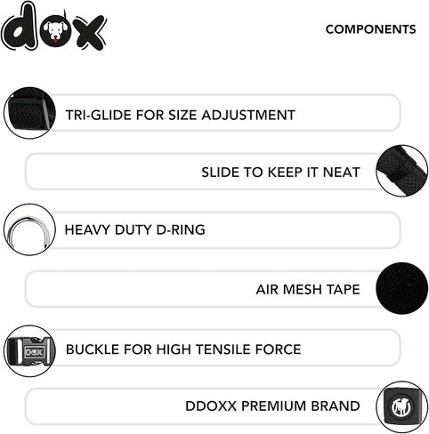 طوق DDOXX Airmesh للكلاب - أطواق قوية وقابلة للتعديل للكلاب - مقاس L (أحمر) in Kuwait
