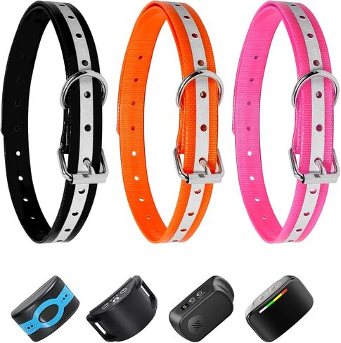 حزام أطواق الكلاب، حزام طوق بديل عاكس لمعظم أجهزة استقبال أطواق التدريب الإلكترونية، استبدال طوق لسياج النباح لجميع الأصناف الكلاب الصغيرة والمتوسطة والكبيرة - 3 قطع in Kuwait