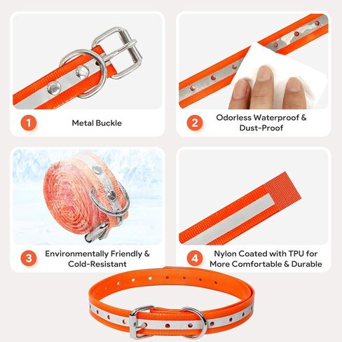 حزام أطواق الكلاب، حزام طوق بديل عاكس لمعظم أجهزة استقبال أطواق التدريب الإلكترونية، استبدال طوق لسياج النباح لجميع الأصناف الكلاب الصغيرة والمتوسطة والكبيرة - 3 قطع in Kuwait