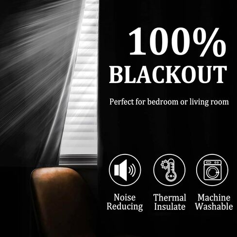 DWCN 100% White Blackout Curtains Short, Double Layer Heat and Full Light Blocking Noise Reducing Grommet Window Curtain Drapes with Black Liner for Kitchen 38 x 54 Inch (2 Panels) in Saudi Arabia