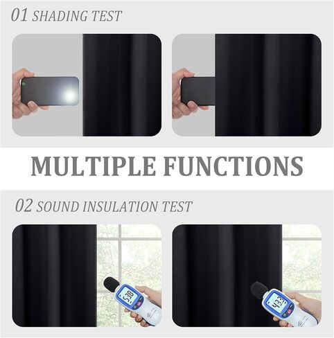 DWCN 100% White Blackout Curtains Short, Double Layer Heat and Full Light Blocking Noise Reducing Grommet Window Curtain Drapes with Black Liner for Kitchen 38 x 54 Inch (2 Panels) in Saudi Arabia