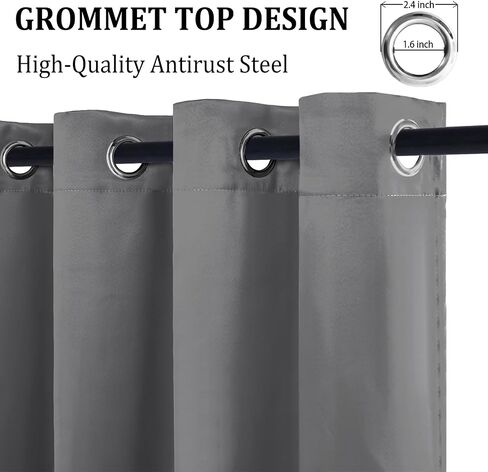 DWCN 100% White Blackout Curtains Short, Double Layer Heat and Full Light Blocking Noise Reducing Grommet Window Curtain Drapes with Black Liner for Kitchen 38 x 54 Inch (2 Panels) in Saudi Arabia