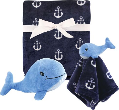 Hudson Baby Unisex Baby Plush Blanket, Security Blanket and Toy Set, Boy Whale, One Size in Saudi Arabia
