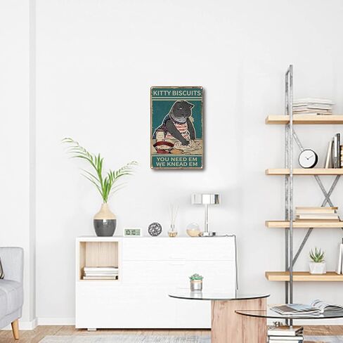 لافتة قصدير للقطط من CREATCABIN لافتة صفيح معدنية عتيقة لافتة عتيقة لافتة من القصدير لديكور المنزل والمطبخ والحمام والحائط مقاس 8 × 12 بوصة in Kuwait