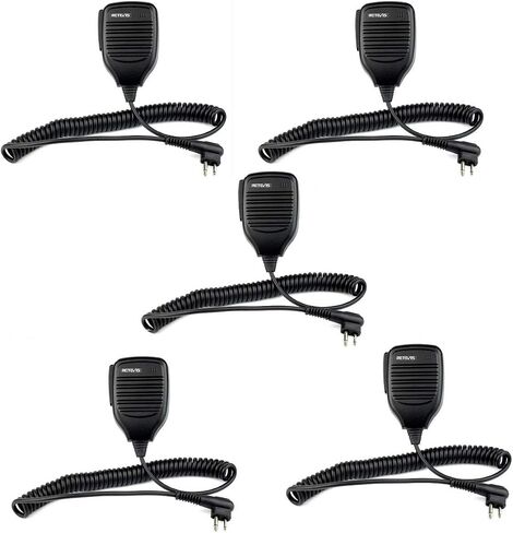 Retevis Speaker Mic Compatible with Motorola Radios BPR40 CP200D CP200 CP200XLS CP185 CLS1410 DTR410 PR400 RDU4100 RMU2040,2 Pin Shoulder Microphone(5 Pack) in Saudi Arabia