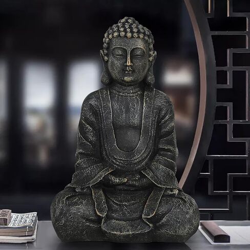تمثال بوذا زن الديكور 11 بوصة التأمل بوذا ديكور للمنزل مكتب دراسة رف الكتب in Kuwait