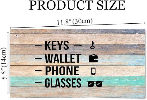 Keys Wallet Phone Glasses Front Door Decorations for All Seasons Funny Wooden Front Porch Decor Hanging Housewarming Gift 12X6 Inch in Saudi Arabia