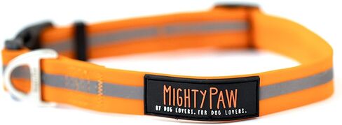 طوق كلب مايتي باو مقاوم للماء - معدات نشطة مقاومة للرائحة - حزام من النايلون المطلي بشريط عاكس - طوق سباحة للكلاب - طوق كلب مقاوم للرائحة - طوق كلب لجميع سلالات الكلاب - (برتقالي، متوسط) in Kuwait