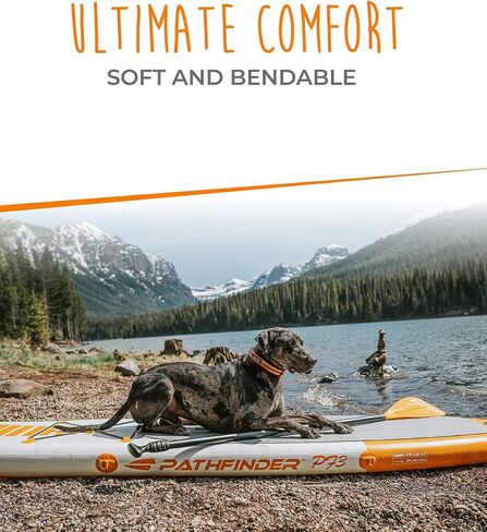 طوق كلب مايتي باو مقاوم للماء - معدات نشطة مقاومة للرائحة - حزام من النايلون المطلي بشريط عاكس - طوق سباحة للكلاب - طوق كلب مقاوم للرائحة - طوق كلب لجميع سلالات الكلاب - (برتقالي، متوسط) in Kuwait