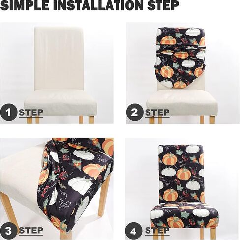 XAMSHOR Dining Room Chair Covers, Stretch Seat Protector Cover for Thanksgiving Party Décor, Set of 2 in Saudi Arabia