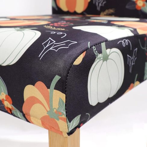 XAMSHOR Dining Room Chair Covers, Stretch Seat Protector Cover for Thanksgiving Party Décor, Set of 2 in Saudi Arabia