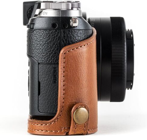 MegaGear Panasonic Lumix DMC-GX85, DMC-GX80 (12-32mm) Ever Ready Leather Camera Case and Strap, with Battery Access - Dark Brown - MG1301 in Saudi Arabia
