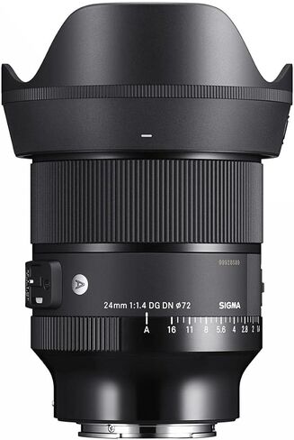 Sigma 24mm f/1.4 DG DN Art Lens for Sony E Bundle with Backpack, Strap, 72mm Filter Kit, Lens Cleaner, Cleaning Kit, Lens Cap Tether in Saudi Arabia