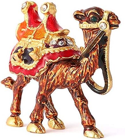 QIFU Hand Painted Enameled Mini Camel Decorative Hinged Jewelry Trinket Box Unique Gift for Home Decor in Saudi Arabia