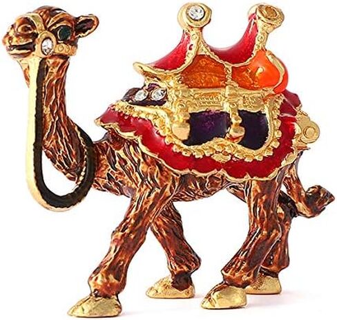 QIFU Hand Painted Enameled Mini Camel Decorative Hinged Jewelry Trinket Box Unique Gift for Home Decor in Saudi Arabia