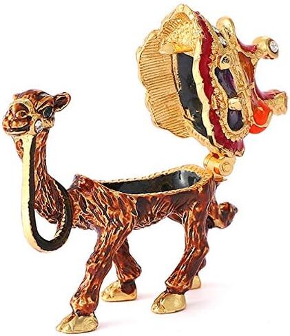 QIFU Hand Painted Enameled Mini Camel Decorative Hinged Jewelry Trinket Box Unique Gift for Home Decor in Saudi Arabia